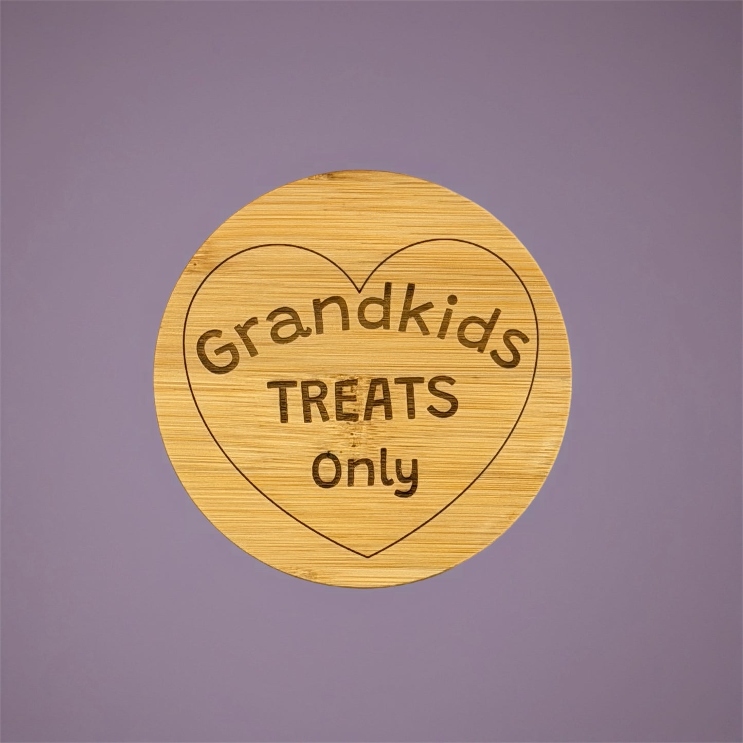 Treat Jar – “Grandkids Treats Only” – Glass Sweet Jar with Bamboo Lid – Grandparents Gift – Sweet Storage – Nanny & Grandad Present