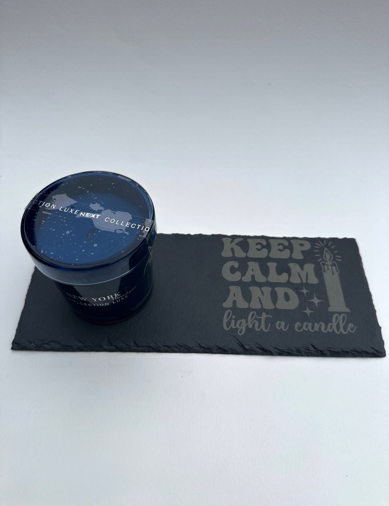 Keep Calm And Light A Candle - Slate Candle Tray