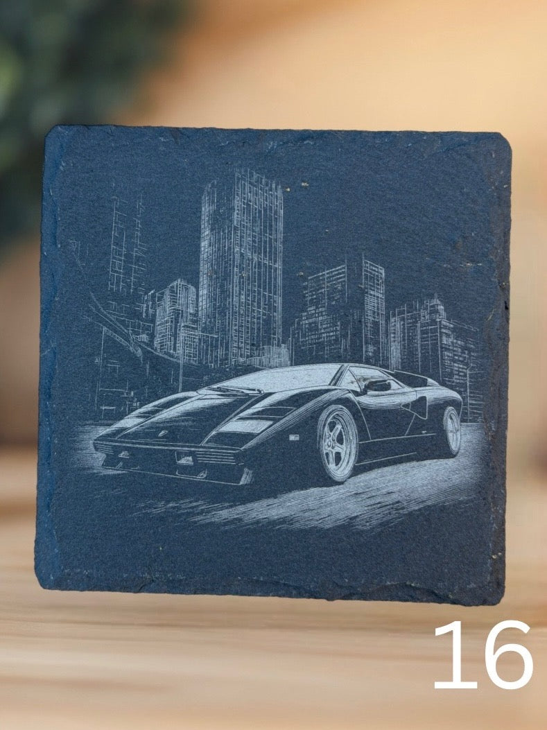 Classic Car - Slate Coasters - Set of 4