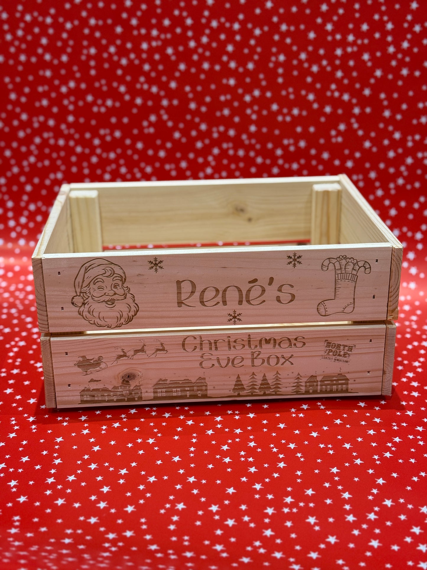 Personalised  Wooden Christmas Eve Keepsake Crate